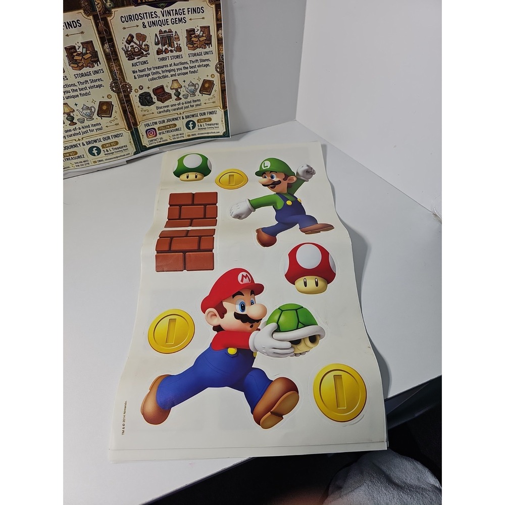 Super Mario Luigi Bros Decals Stickers Wall Decorations Nintendo 2014 Lot Of 4